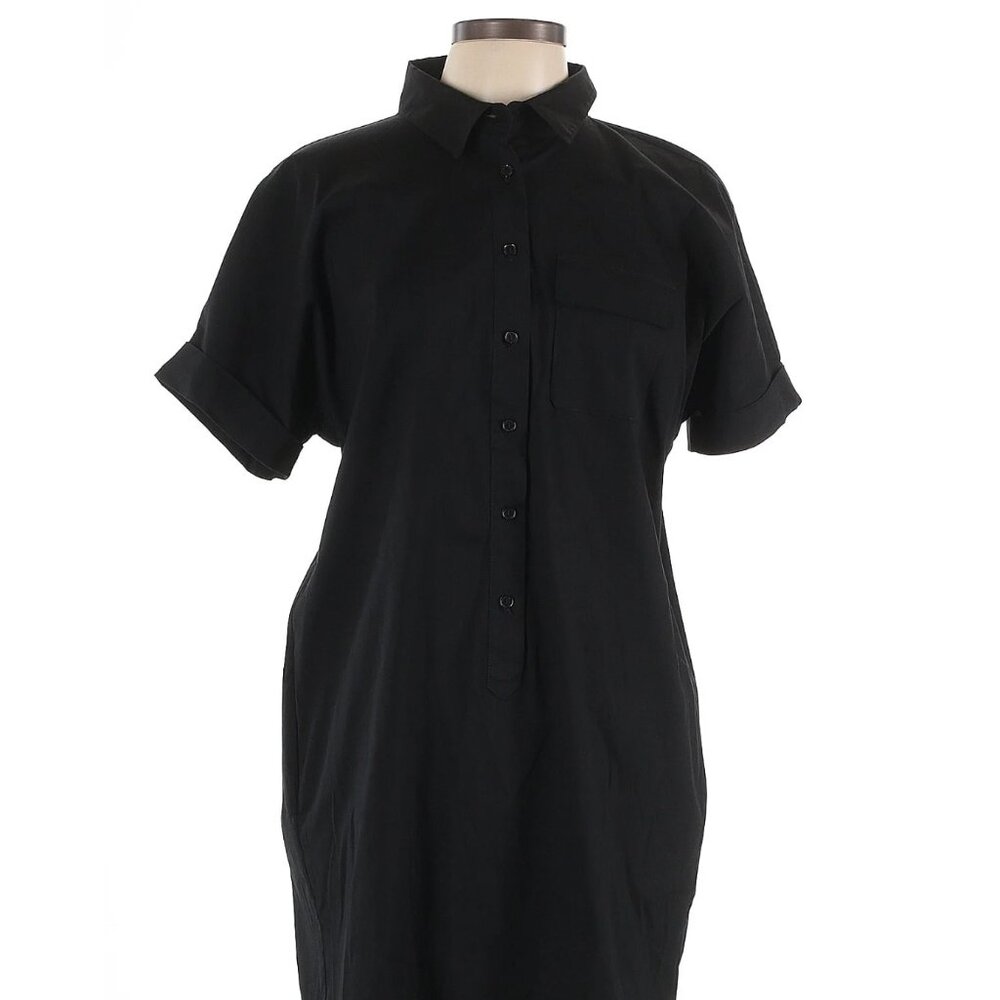 WORTH New York Black Shirt Short Sleeve Dress Medium